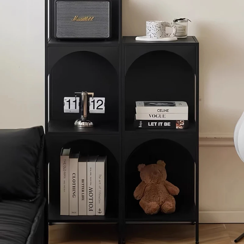 Creative Metal Corner Storage Rack Floor Standing Bookcase Iron Display Cabinet for Bedroom Organizer