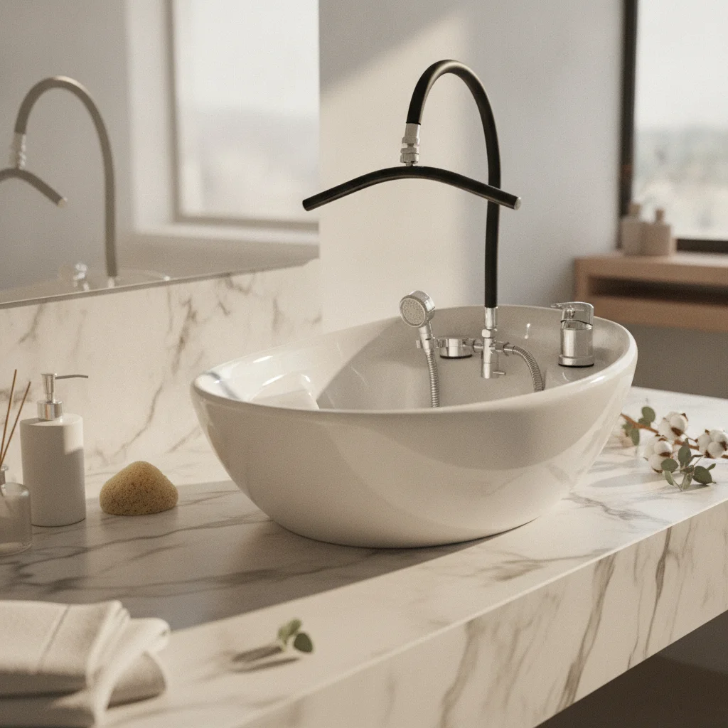 Water Circulation Sprayer Metal Hardware Hair-Wash Basin Sprayer Hair Wash Bowl Silver Finish Salon Equipment Easy to Clean