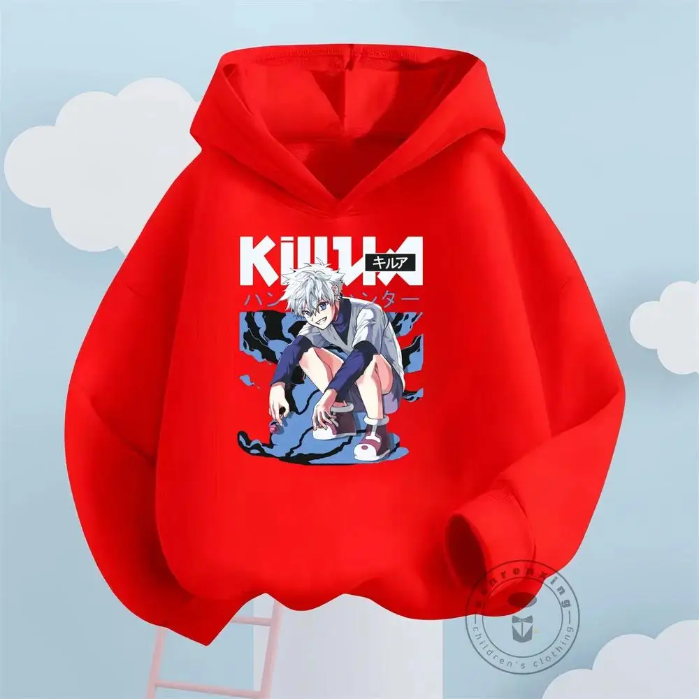 Hunter X Sweatshirt Girls Boys Anime Killua Zoldyck Graphic Clothes Harajuku Sweat Homme  Hoodie Fleece Crew Neck Classic Simple