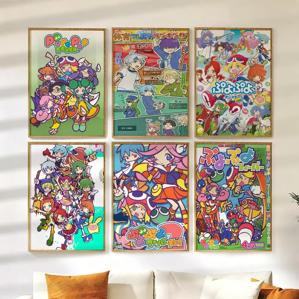 P-Puyo P-Puyo F-Fever Sig Painting Calligraphy Canvas Painting Art For Bedroom Living Room Home Decor Wall Decoration Decals