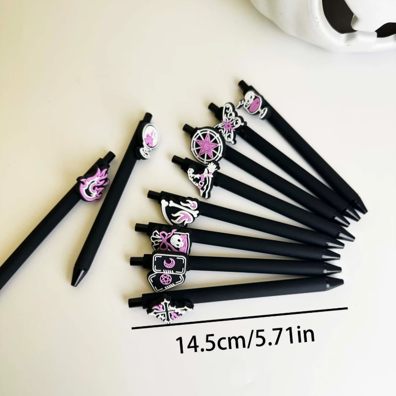 20/30pcs  Creative, simple, cute, purple Halloween ghost face themed retractable gel pen Random Color Campus Design Back-to-Scho