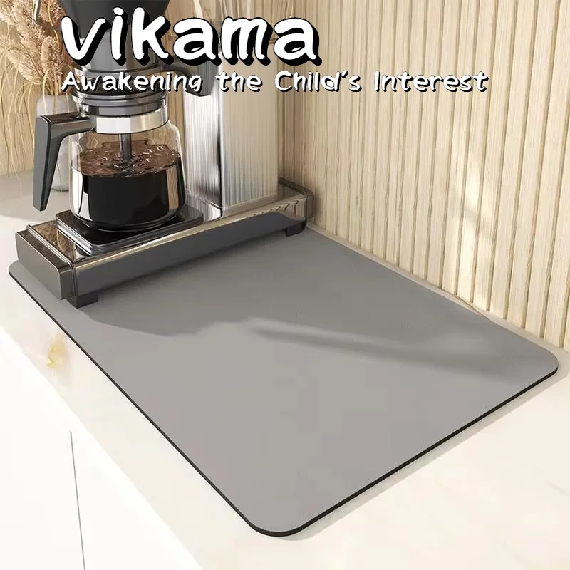 VIKAMA Kitchen Tableware Diatomaceous Earth Seepage Drainage Mat Heat Insulation Mat Home Countertops Easy to Dry Placemats