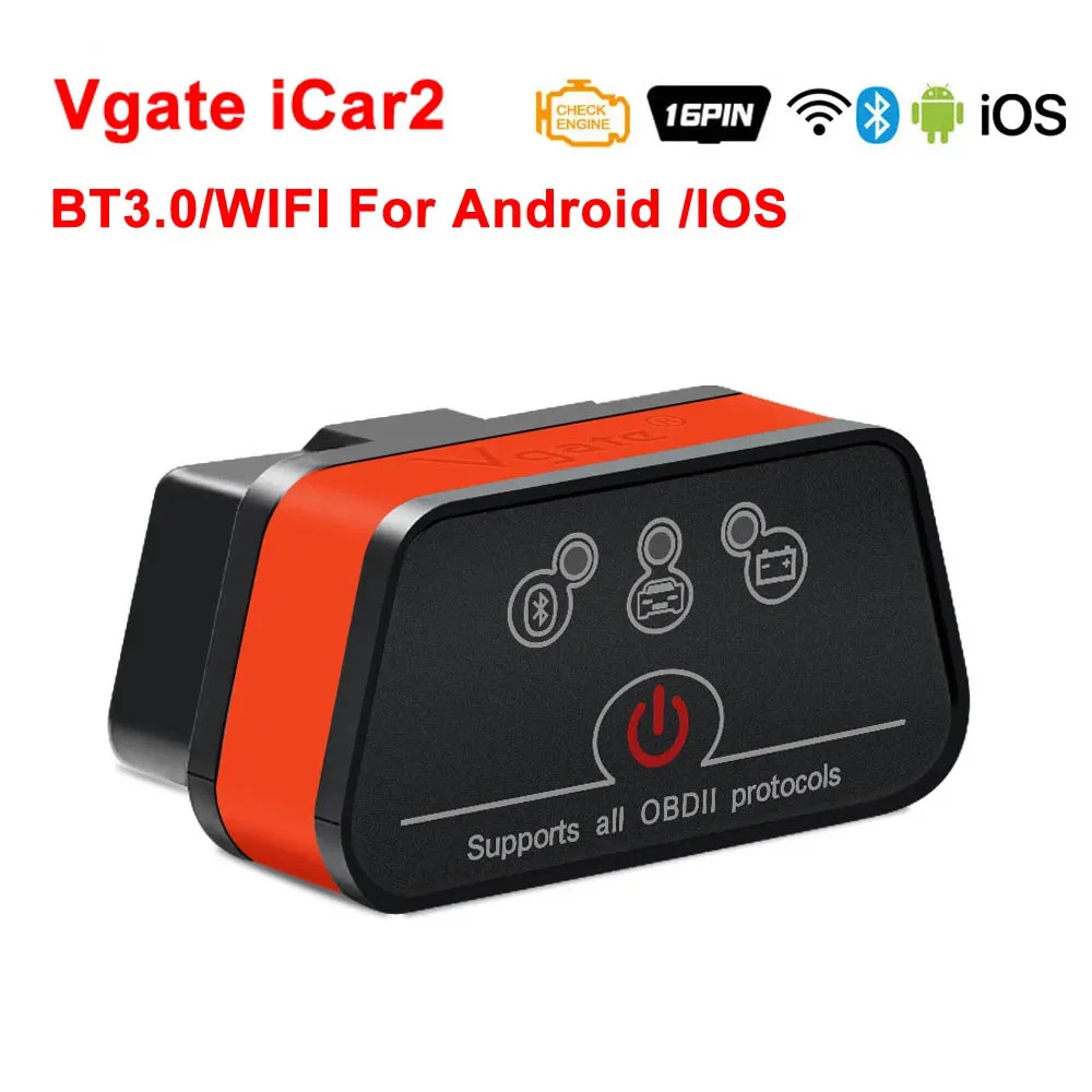 Vgate iCar 2 obd2 Bluetooth WIFI Car Scanner Tool ELM327 V2.2 for IOS/Android auto diagnostic scanner PK ELM 327 Code Reader