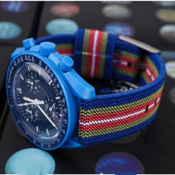 Replace Bands for Omega Speedmaster Joint Moon Nylon Watch Strap 20mm Soft Sport Wrist Bracelet for Women Men