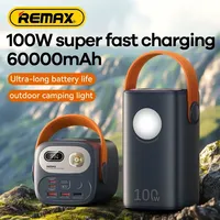 REMAX 100W 80000mAh 60000mAh 50000mAh 40000mAh Power Bank PowerBank Large Capacity External Battery Pack For MacBook Laptop iPad