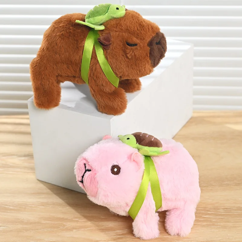 Juguetes de simulación de felpa eléctrica para niños pequeños, Linda muñeca Capybara, caminar, ladrar, mascota electrónica, Capybara, bebé, interactivo, nuevo