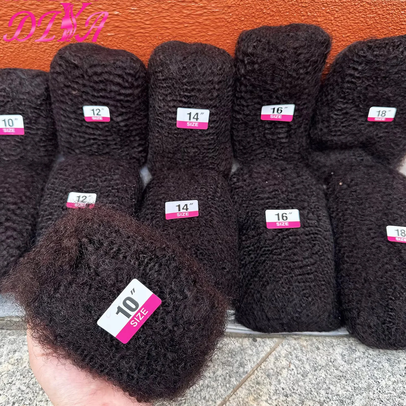 10-18 дюймов афро-кудрявые человеческие волосы