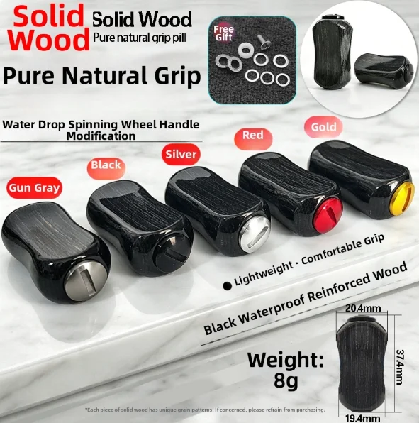 Waterproof Reel Parts Fishing Reel Handle Knob Reinforced Natural Wood Lightweight Comfortable Design Smooth Operation Bearings