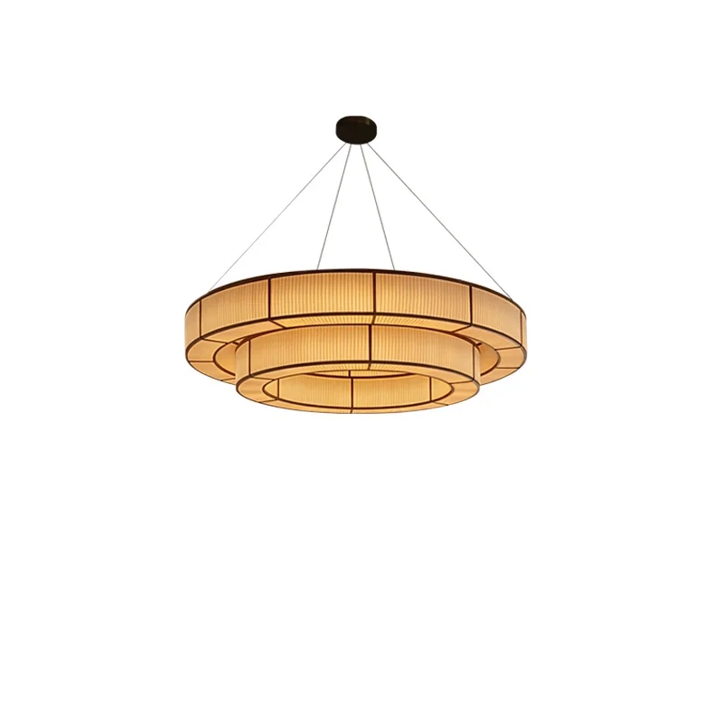 

Китайский ресторан, гостиничная коробка, люстра, новый коммерческий горячий горшок, ресторан, большой круглый стол, круглое тканевое освещение