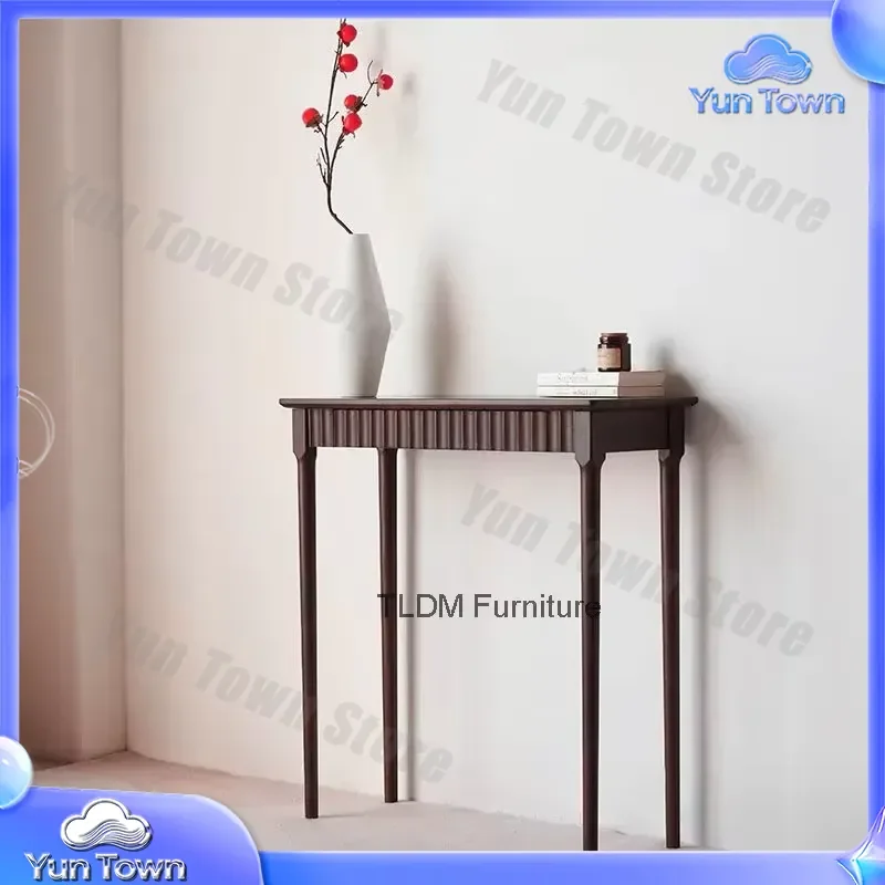 Vintage Style Console Table for Hallway Narrow Wall Mounted Nordic Long Entryway Table Modern Small Living Room Sofa Side