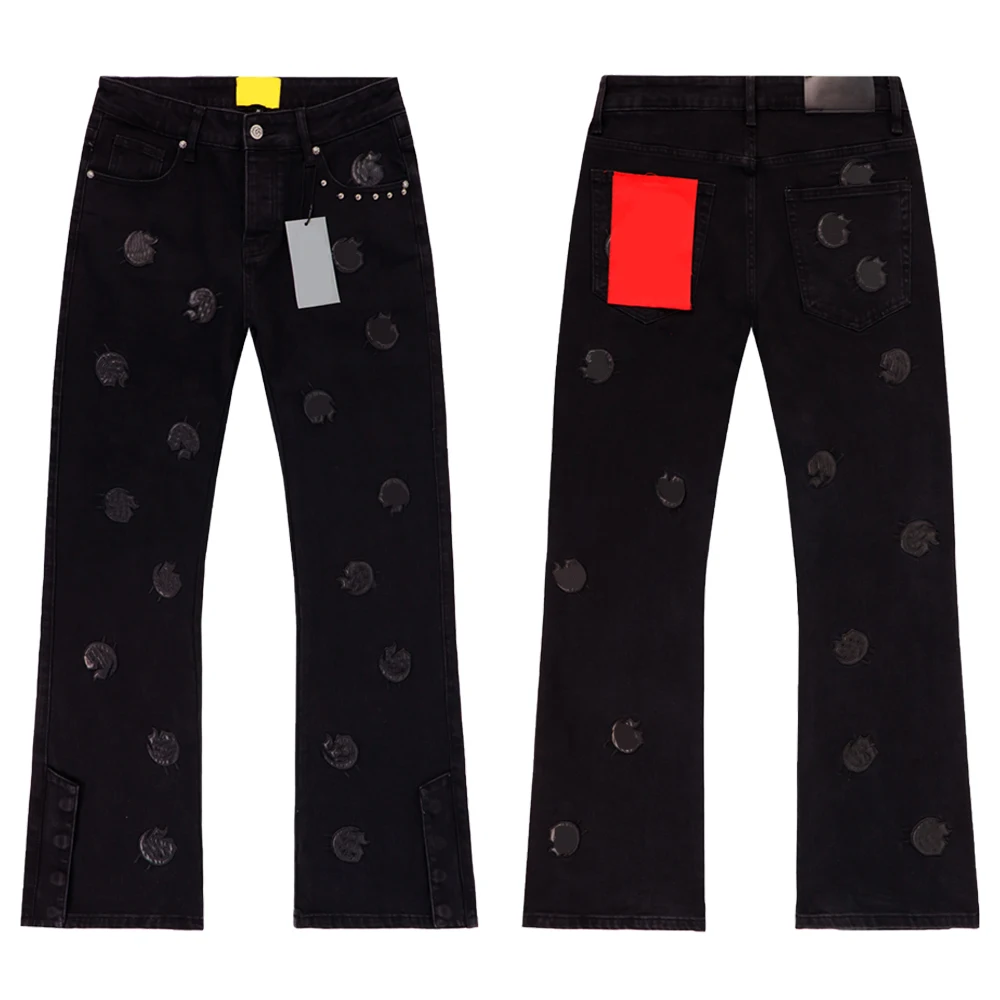 Y2k Baggy Jeans with Embroidered Hiphop Street Style Sand Wash Distressed Streetwear Clothing Retro Rock Revivals Jeans for Mens