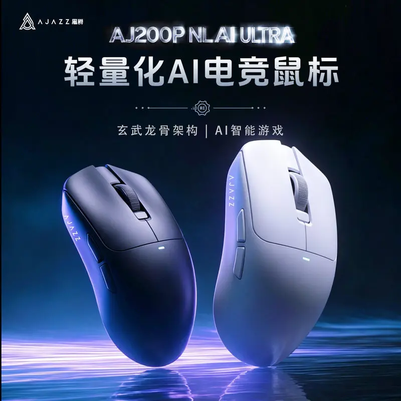 Ajazz Aj200 音声起動 AI マウス ワイヤレス Bluetooth 有線 3 モード マウス 軽量設計 長いバッテリー寿命 ゲーミング マウス Gif