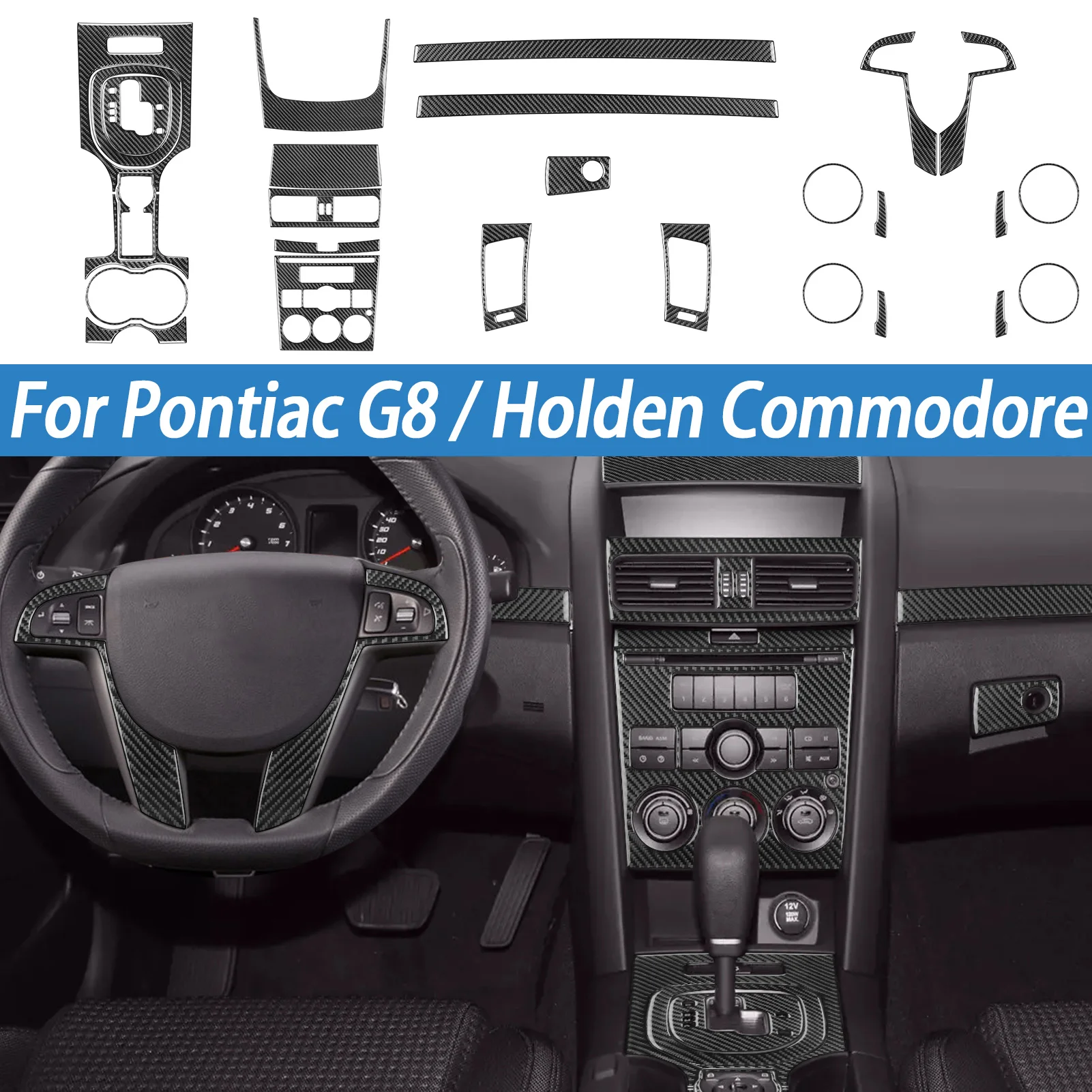 

For Pontiac G8/Holden Commodore 06—12 Console Cup Holder Gear Shift Door Handle Air Vent Outlet Panel Car Accessories Sticker