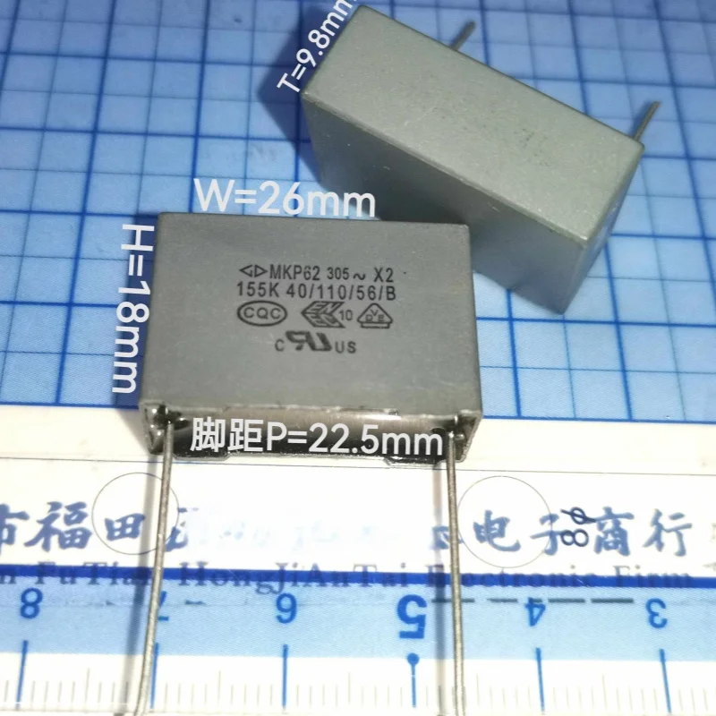 10/100pcs New original MKP62 155 305V 1.5uf P=22.5MM Faraham gauge capacitor C42Q2155K9SC00