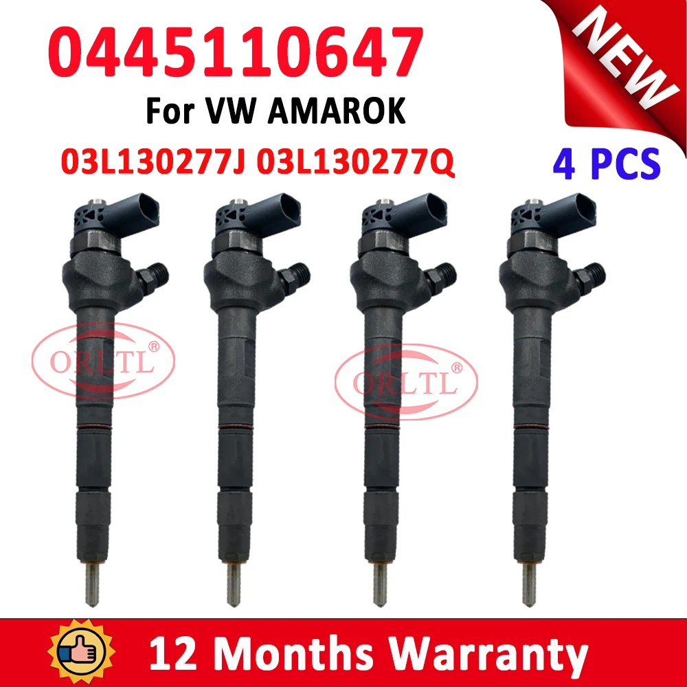 ORLTL 0 445 110 647 Common Rail Injector 0445110647 0445110369 03L130277J 03L130277Q Fuel Injector 0986435166 for VW AMAROK