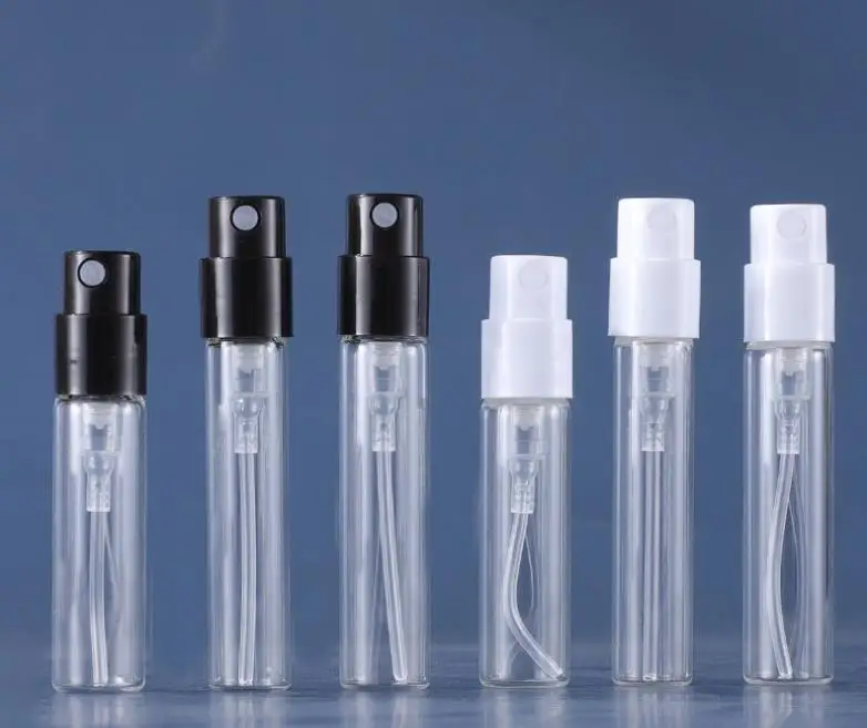 2Ml 2.5Ml 400 Cái/lô Lưỡi Lê Chai Thủy Tinh Màu Đen Máy Phun Mẫu Chai Nước Hoa