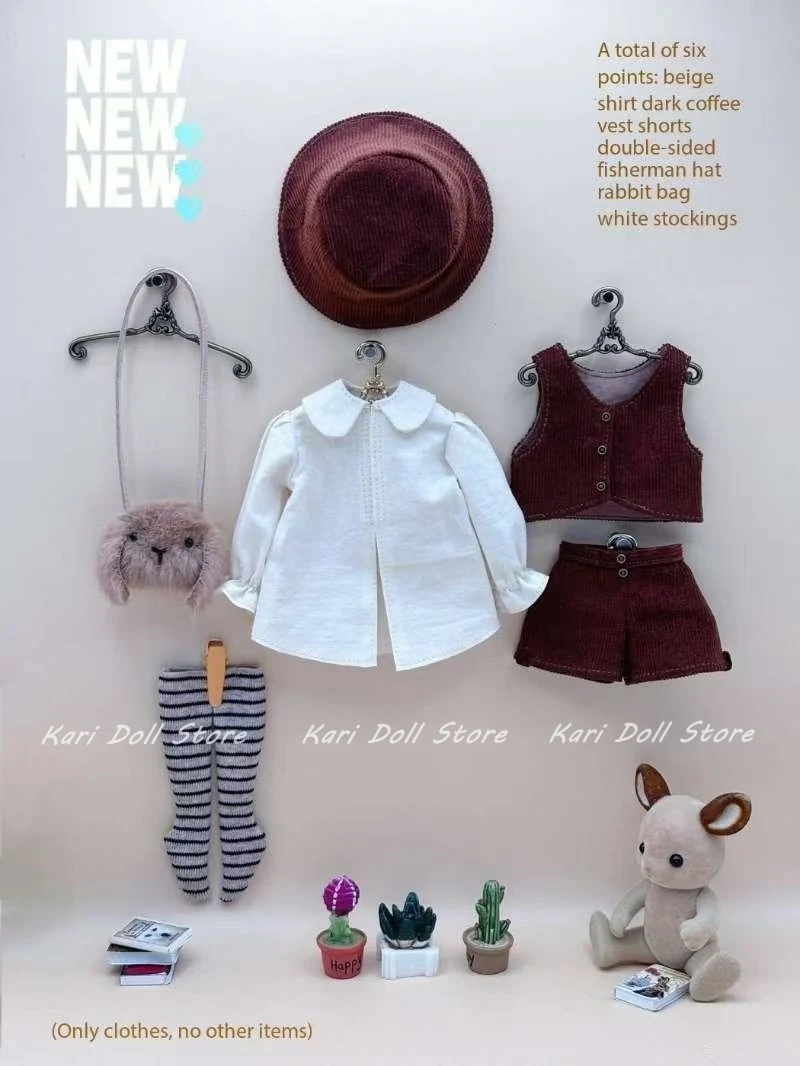 Kari Doll Clothes and skirts  2025 Corduroy vest short bucket hat baby suit for Landazz Landoudou Doll