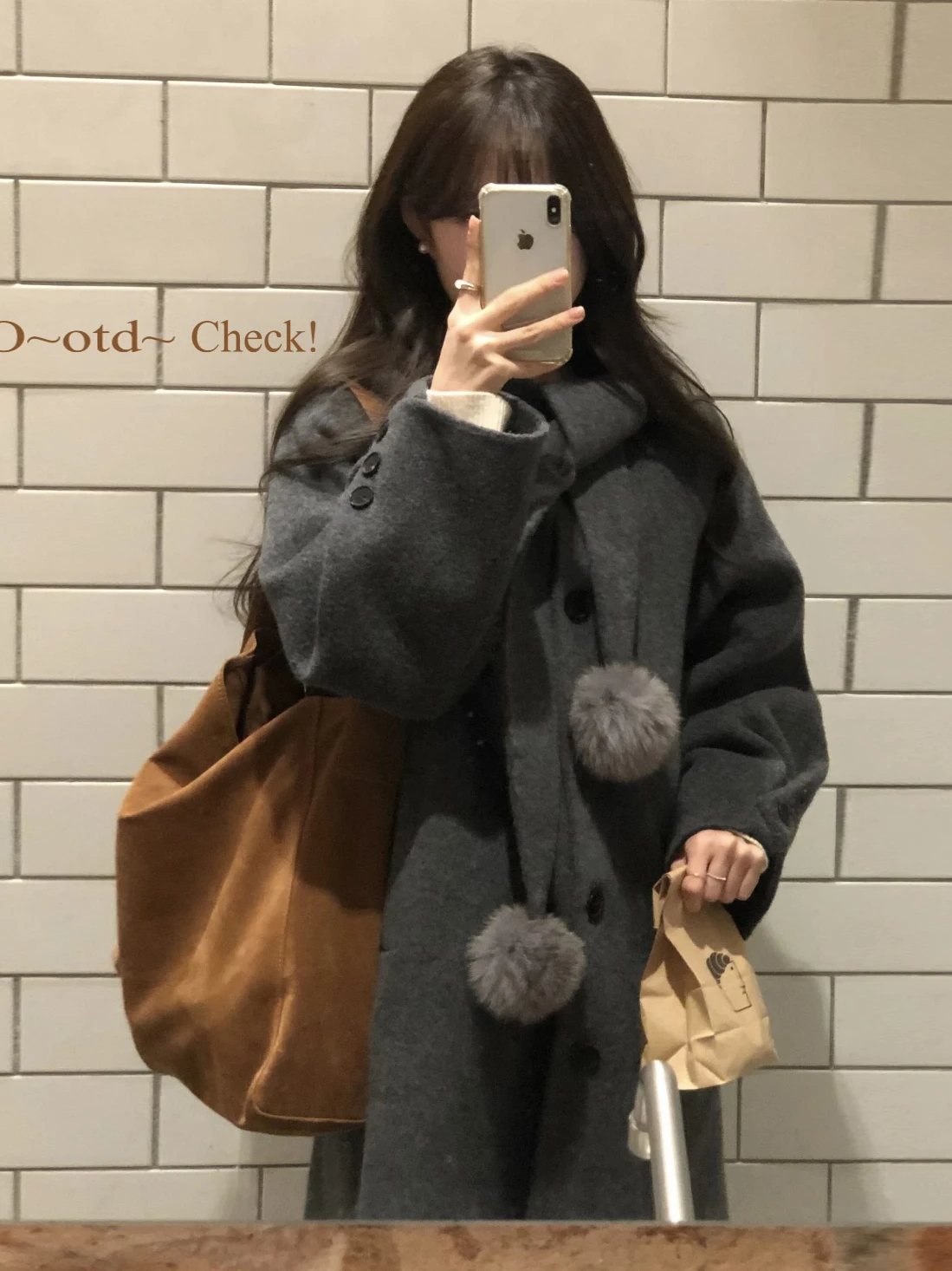 

Шерстяное пальто Ele в стиле ретро для женщин, шикарное свободное маленькое дизайнерское теплое модное верхнее белье, зимняя модная женская одежда