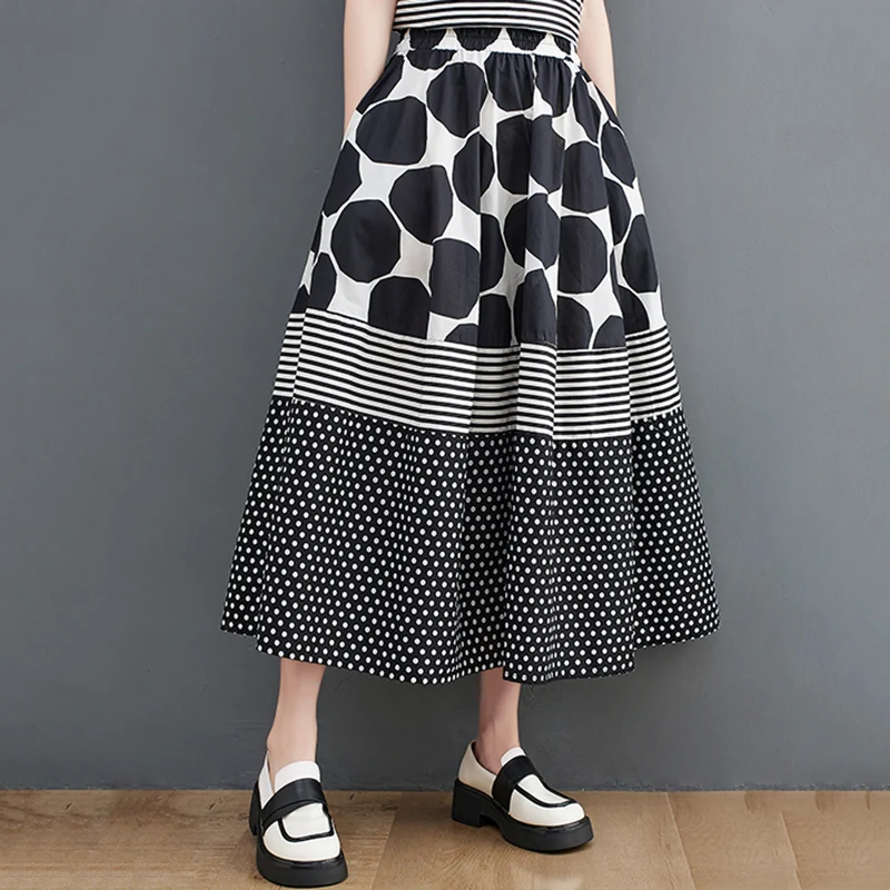 Oversized Vintage Print Loose 2 Two Piece Set Summer Short Sleeve Casual T Shirt Women T-shirt Fashion Clothing Skirt Suit 2026
