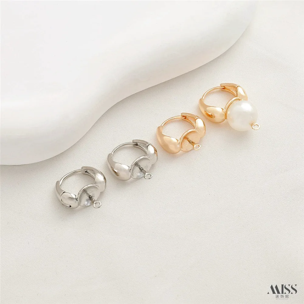 

14K Gold-plated Inlaid Through-hole Pearl Strap Hanging Earrings DIY Handmade Ear Hooks, Ear Buckles, Ear Accessories Materials