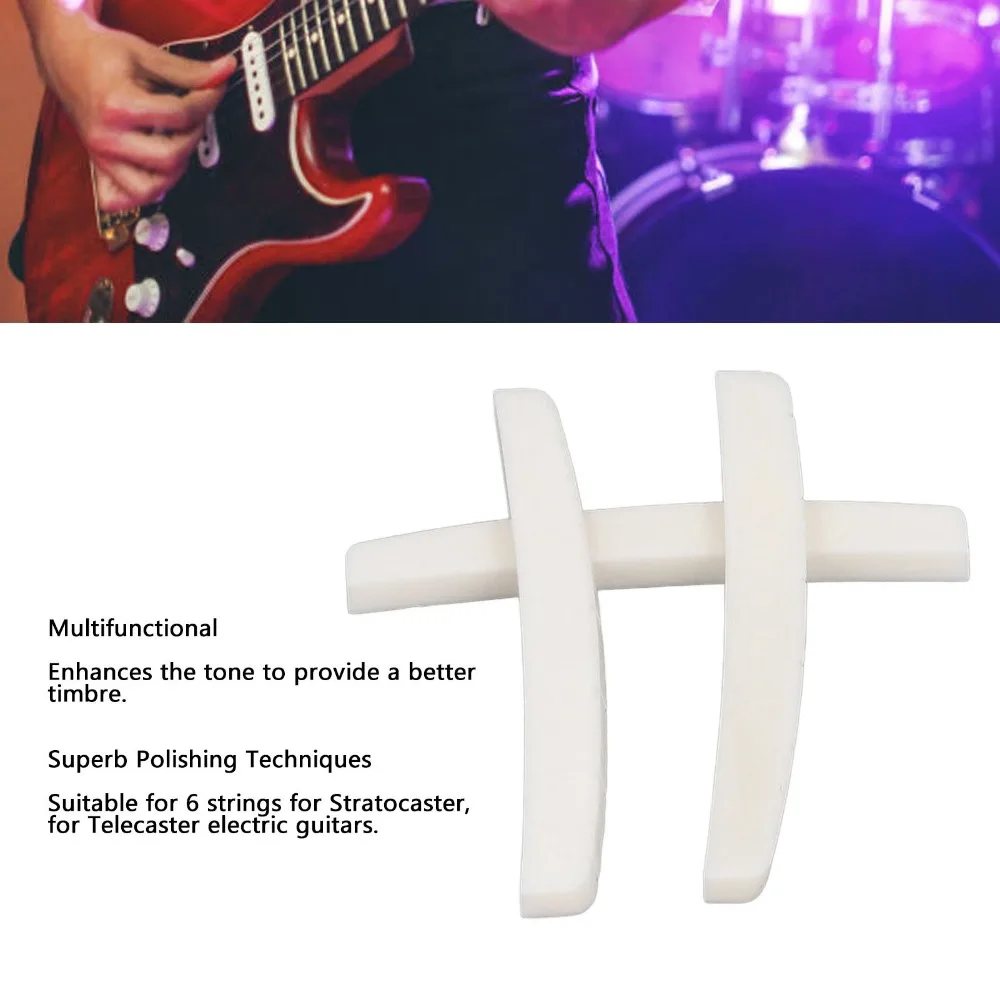 3pcs ​6 Strings​ ​Electric Guitar Nut​ ​Slotted​ ​Bone ​Guitar Bone Nut​ ​Curved Bottom​ ​43x3.2x5mm ​Pre-Slotted Nuts​