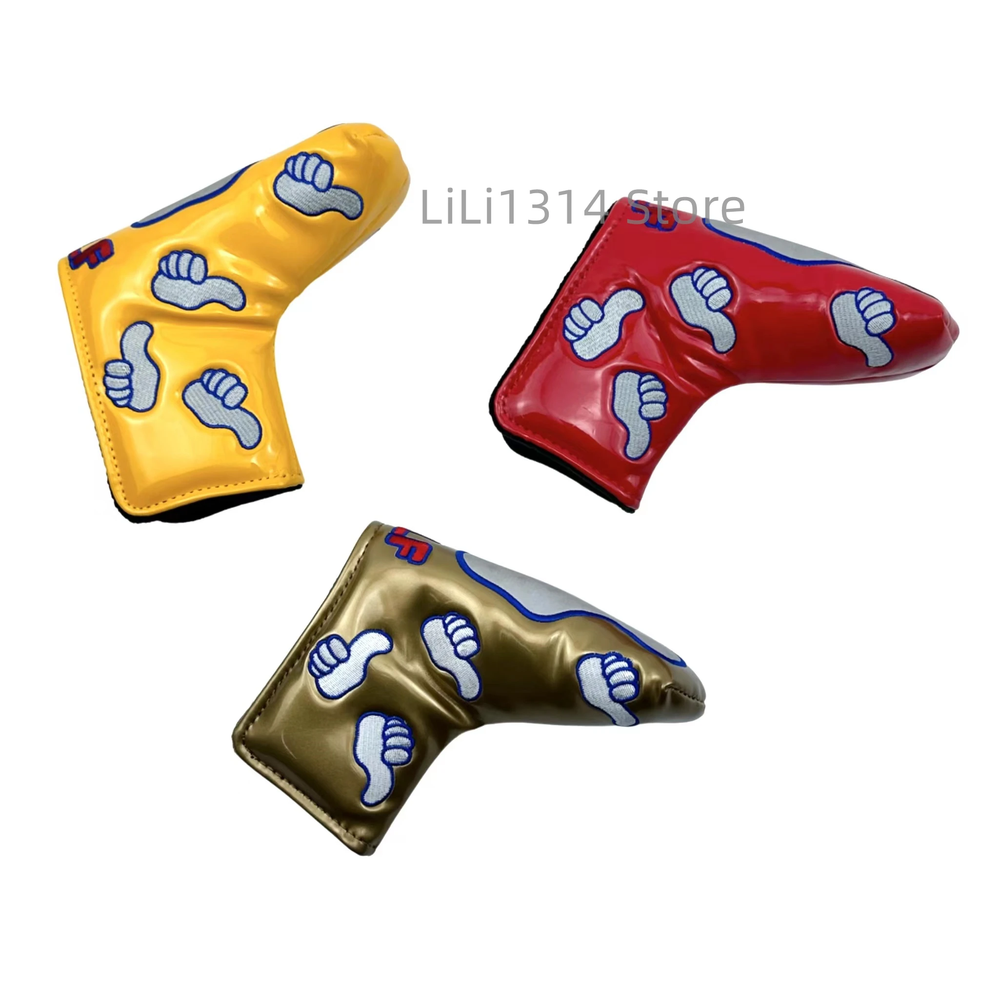 1pc Golf Putter Cover PU Leather thumb Pattern Golf Club Cover Blade Putter Cover Protector with Magnet Closure