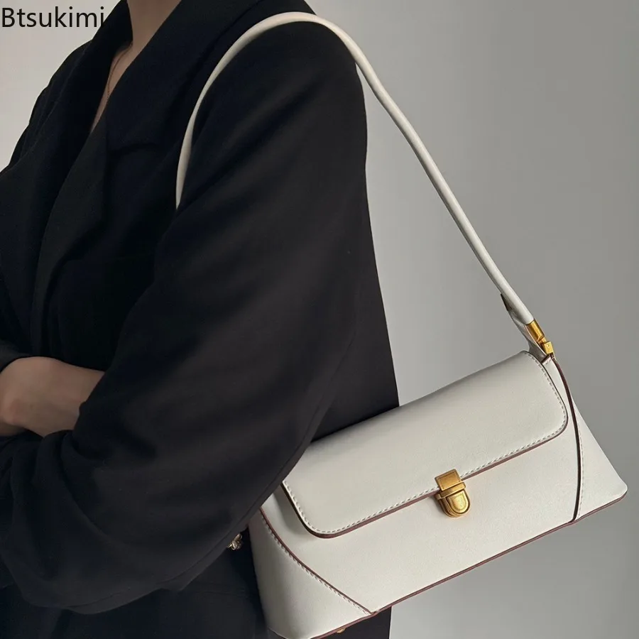 Fashion Solid Color Underarm Bags PU Leather Shoulder Bags for Women Design Luxury Small Handbag Female Subaxillary Clutches