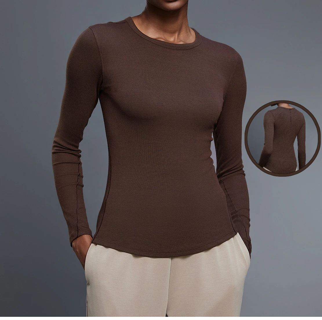 

Женский топ для тренировок с контролем живота и длинным рукавом, приятная для кожи рубашка для похудения, эластичная рубашка из модальной ткани для йоги и тренажерного зала