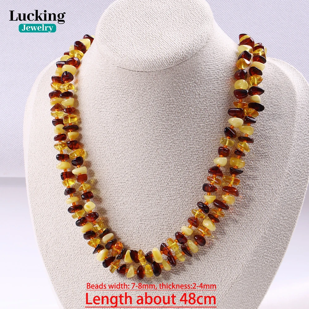 

Natural Amber Bohemian Necklace for Fine Jewelry Gift or DIY Handmade Healing Crystal Crafts