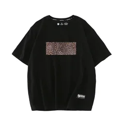 2024 New WAVLATII Women's New Leopard Print T-Shirt Women's White Fashion Streetwear 100% Cotton Black T-Shirt Summer Top