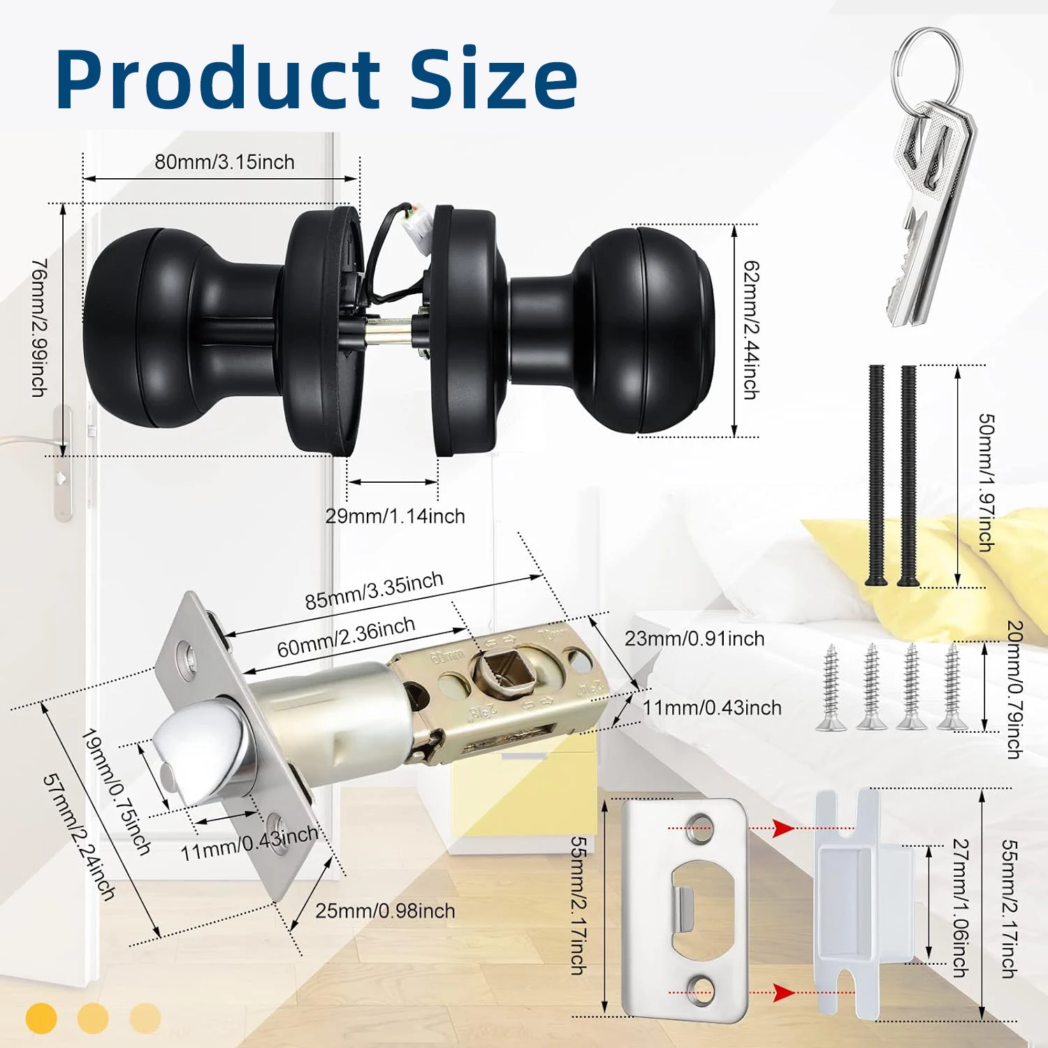 Smart Door Knob, Smart Door Lock, Fingerprint Door Lock ,Smart Lock Biometric Door Lock Fingerprint, Door Knob With TTLOCk