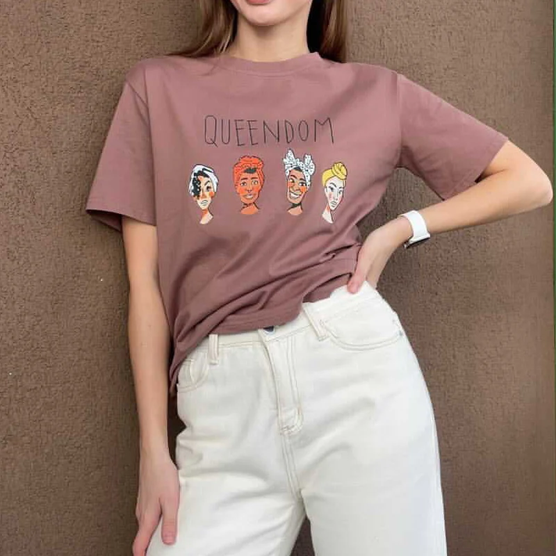 Hirsionsan Gothic Character Printed T Shirt Women Harajuku Soft Summer Cotton Tshirt Korean Loose Tees Ins Casual Female Tops