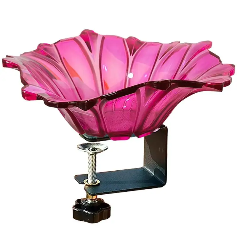 

Bird Bath Balcony Railing Hummingbird Feeder Birdwatching Deck Mounted Bird Bath Bowl with Adjustable Clamp for Garden