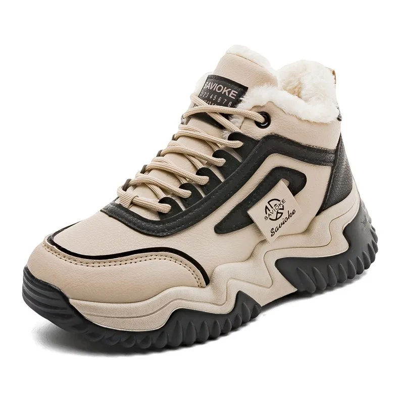 أحذية نسائية قطنية مع مخمل مضاف، عزل سميك، قمة عالية، أحذية أبي جديدة متعددة الاستخدامات لشتاء 2025 #5