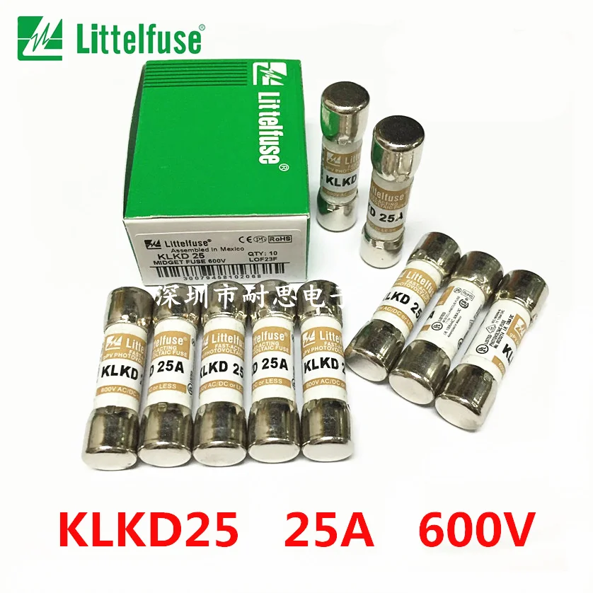 

Free Shipping 10Pcs New original United States Littelfuse fuse KLKD25 fuse KLKD 25 10*38MM Fast fuse KLKD 25A 600V Ceramic fuse