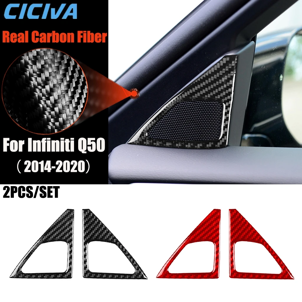 

Carbon Fiber Car Accessories A-pillar Speaker Decorative Modified Interior Trim Cover Soft Sticker For Infiniti Q50 2014-2020