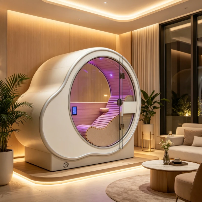 Customized Sauna Room Heat‑Resistant Grade ABS Pre‑Assembled Commercial Infrared Sauna Cabin with Negative Oxygen Ion Function