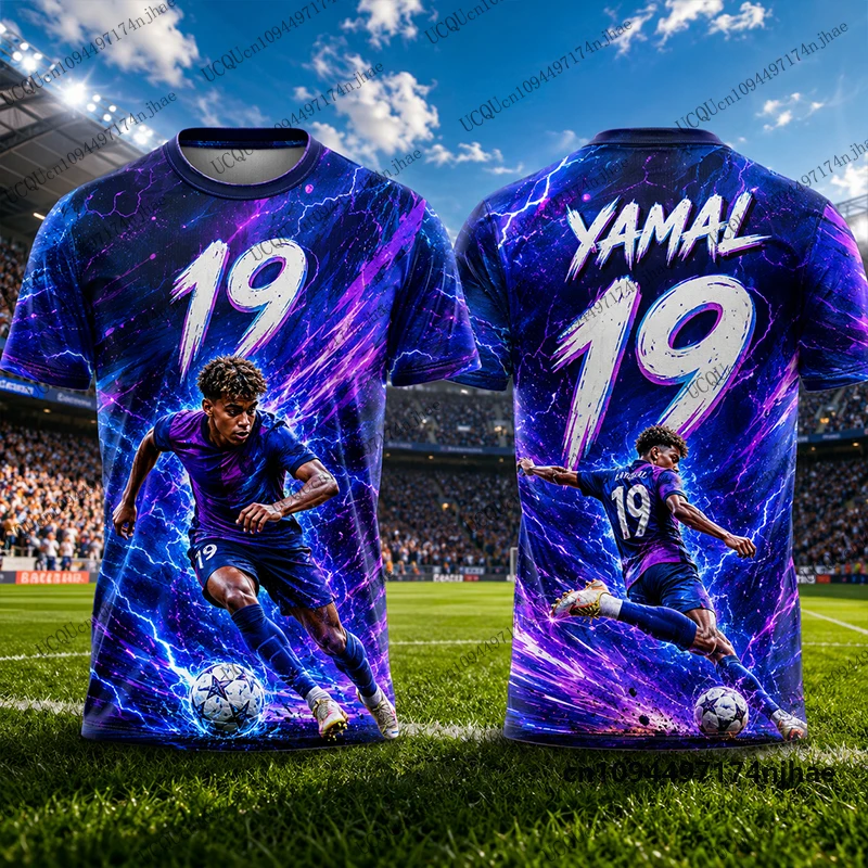 2026 Neues ChatGPT Yamal Nr.19 Bedrucktes Fußballtrikot Herren T-Shirt Sommer Sport Atmungsaktives Schnelltrocknendes T-Shirt Lässige Kinder-/Erwachsenen-Oberteile – Detail 8