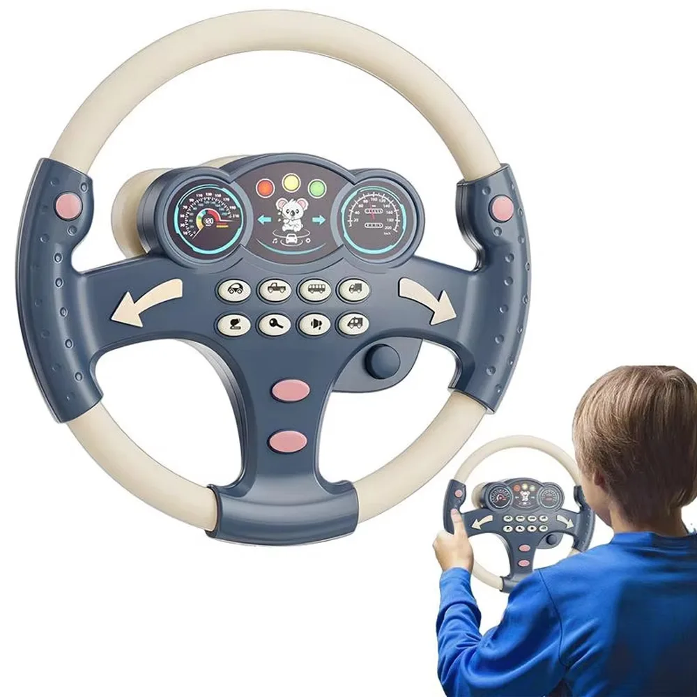 Kids's Simulation Steering Wheel Toy Early Education Simulation Sound Steering Wheel Early Learning Toy,Gifts for Kids