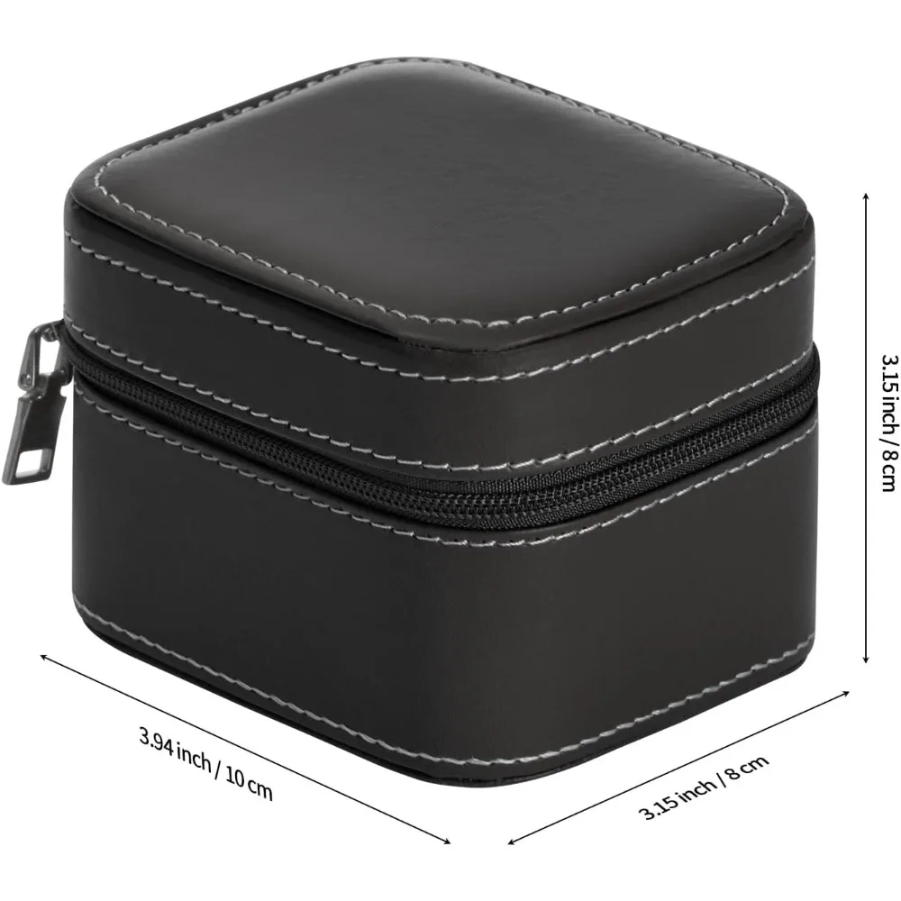 Single Watch Box, Small Watch Travel Cases for Men Women, Portable Zipper Wristwatches Storage Holder Boxes with Pillow