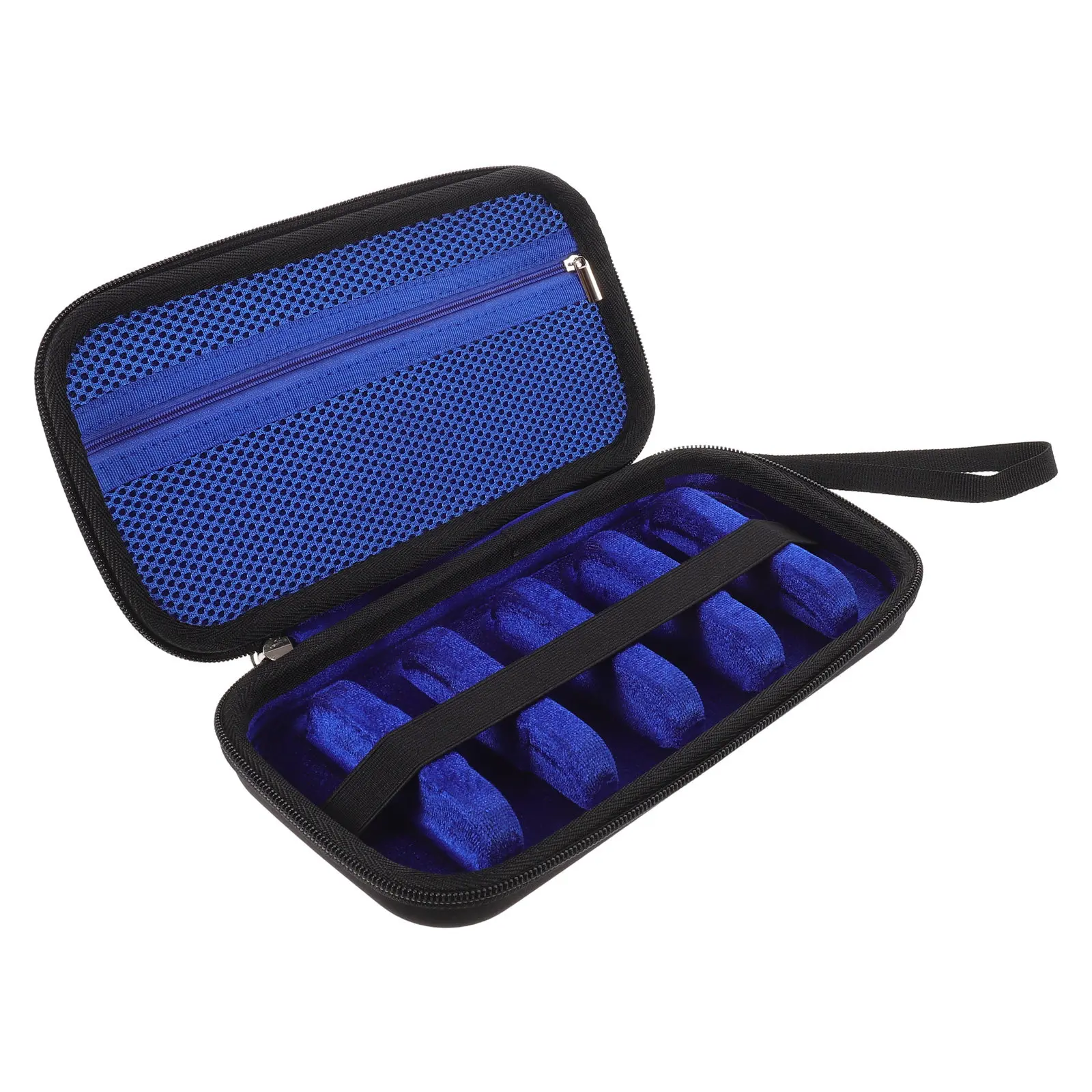 6-Piece Clarinet Saxophone Mouthpiece Box Thickened Hard Shell Zipper Protective Case Organizer Bass Clarinet Woodwind Storage
