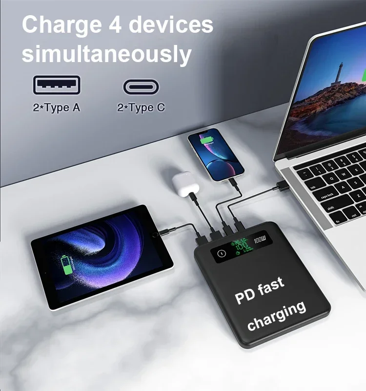 CE RoHS FCC UL Portable PD 100w powerbank laptop power bank 20000mah power banks portable power stations