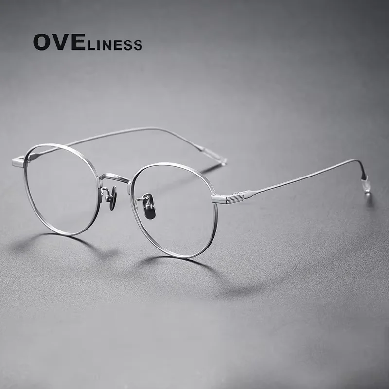 

Fashion Pure Titanium Glasses frame Men Women Vintage Round Eyeglasses frames Eyewear High Quality spectacles