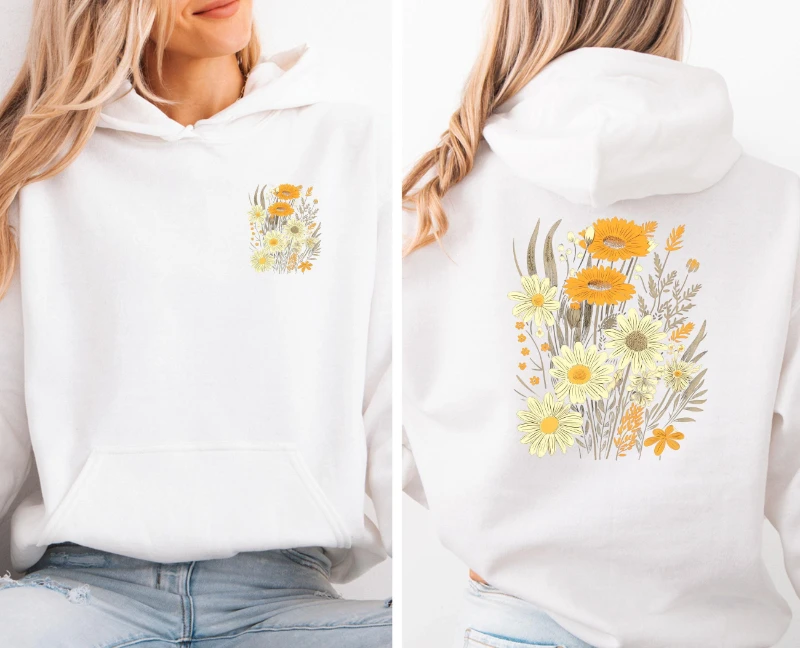 

Floral Hoodie, Plant Lovers Hoodie, Cottagecore Hoodie, Daisy Hoodie, Spring Flowers Hoodie, Botanical Hoodie, Plant Lover Gift