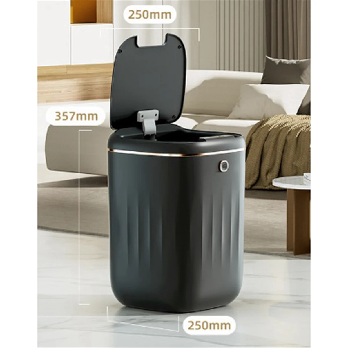 Smart Trash Can Automatic Sensor Garbage Bin Capacity Induction Trash Can for Kitchen Bathroom White