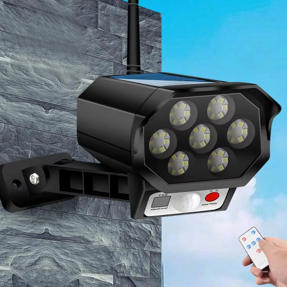 Fake Camera Light  360° Rotatable Dummy Security Surveillance CCTV Camera, Super Bright Outdoor Waterproof Solar Sensor Light