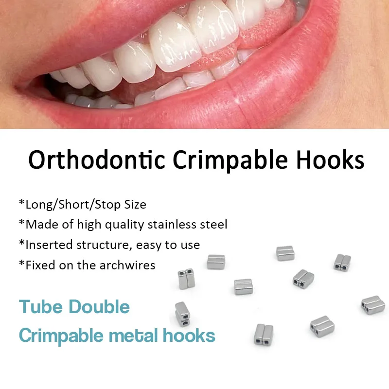 50 Stuks Tandheelkundige Orthodontische Opkrimpbare Haken Metalen Korte Lange Stop Type Vaste Op Archwire Tandheelkunde Materialen