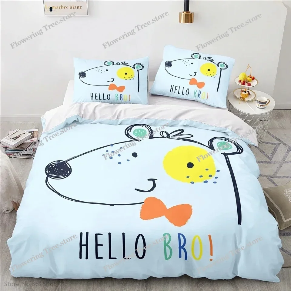 

Home Textile 3d Cartoon Cute Bunny Printed Bedding Set Duvet Cover with Pillowcase Single Twin Double Queen King Size Bed Linens