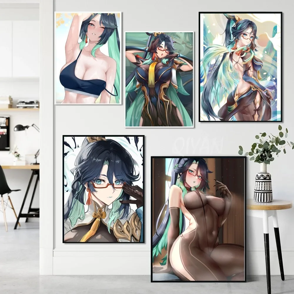 Genshin Impact Accounts Xianyun Cloud Retainer Poster Self-adhesive Art Waterproof Paper Sticker House Bar Room Wall Decor