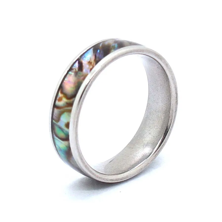 Charms Natural Abalone Shell Rings For Women Girls Steel Stainless Steel Finger Ring Wedding Jewelry Choice Men Gifts
